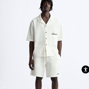 ZARA Men’s Pull On Sweatshorts fit with adjustable elastic drawstring waistband